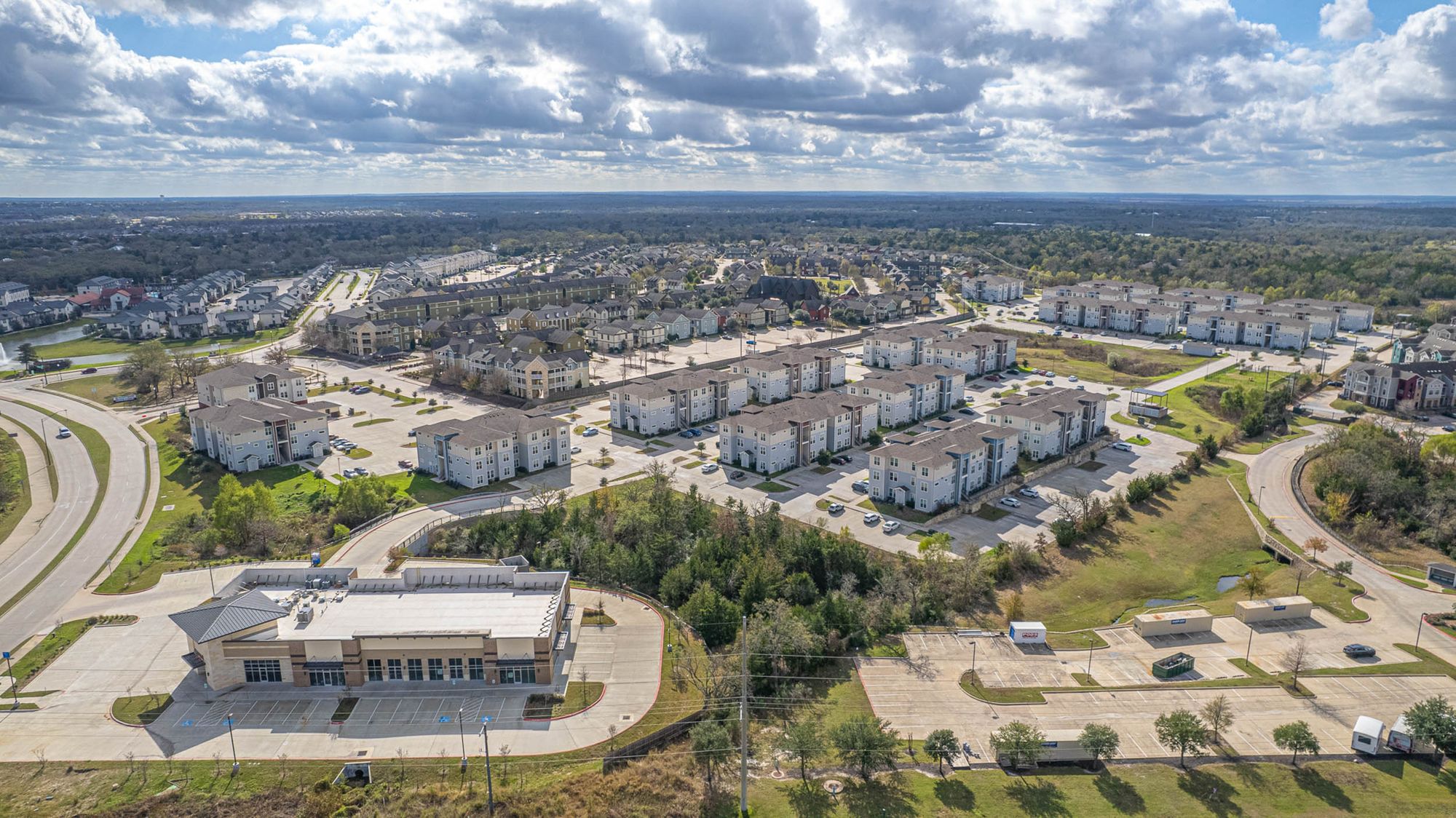 holleman crossing apartments near texas am university aerial view of community 1